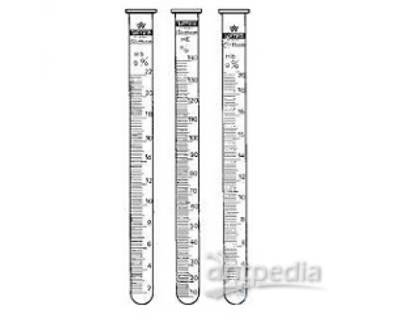 HAEMOMETER COMPARATIVE TUBES, 120 MM LONG,  WITH DOUBLE SCALE, OUTSIDE DIAMETER: 8,1 MM