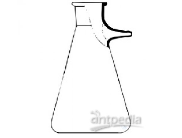 FILTER FLASK, BOROSILICATE GLASS, 10000 ML, WITH SIDE TUBE,   BOTTLE SHAPE, NON-COATED, H. 465 MM, ? 315 MM