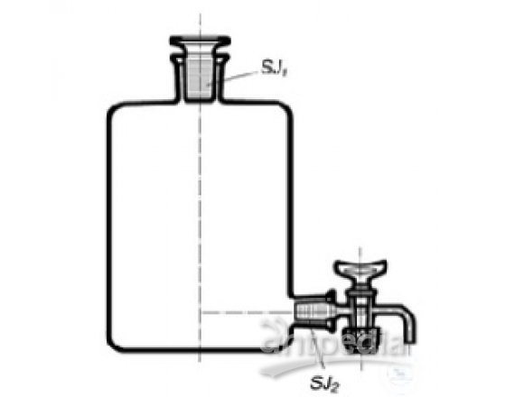 ASPIRATOR BOTTLES, BOROSILICATE GLASS, 20000 ML,  WITH ST-STOPCOCK+STOPPER, HEIGHT: 492 MM, ? 300 MM,   BORE OF PLUG: 8 MM, NECK: ST 50/42, TUBUS ST 29/32