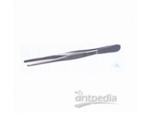 Forceps, length: 105 mm, blunt, straight, stainless steel