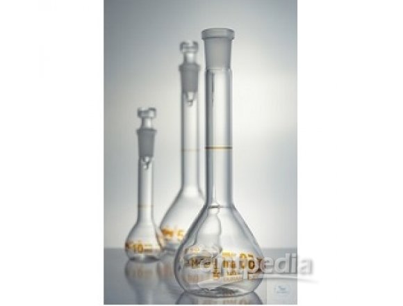 200mL，容量瓶，USP级，透明，3.3玻璃，误差±0.10 mL，ST 14/23，玻璃顶塞，棕标，含证书