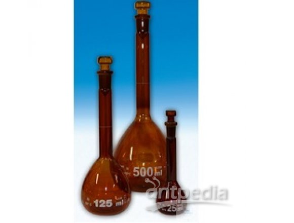 20mL，容量瓶，USP级，棕色，3.3玻璃，误差±0.02 mL，ST 10/19，玻璃顶塞，白标，含证书