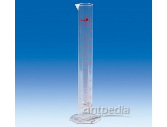 Volumetric cylinder, PMP, class A, CC,tall form, red printed scale, 1000 ml