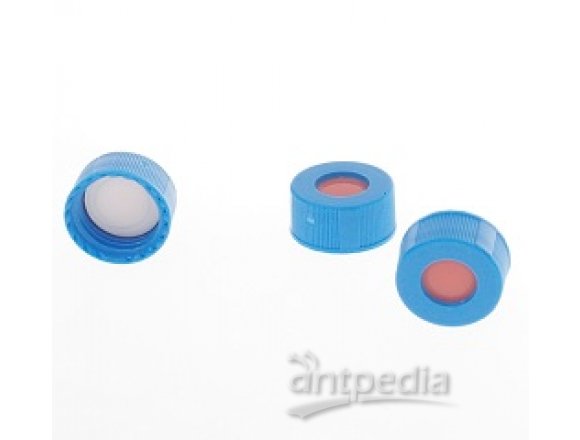 兼容Agilent的9mm 蓝色开孔拧盖、含PTFE/橡胶隔垫，Bond