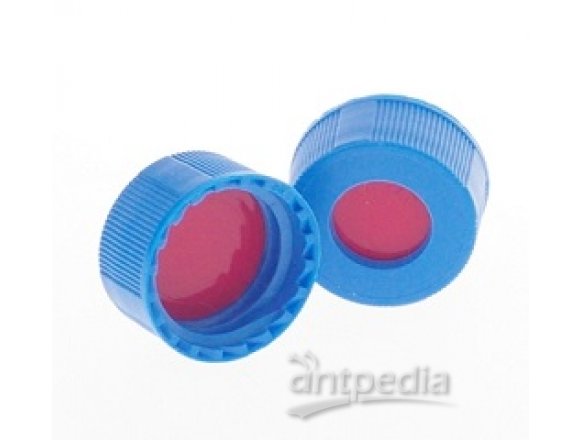 兼容Agilent的9mm 蓝色开孔拧盖、含PTFE/硅胶隔垫/PTFE