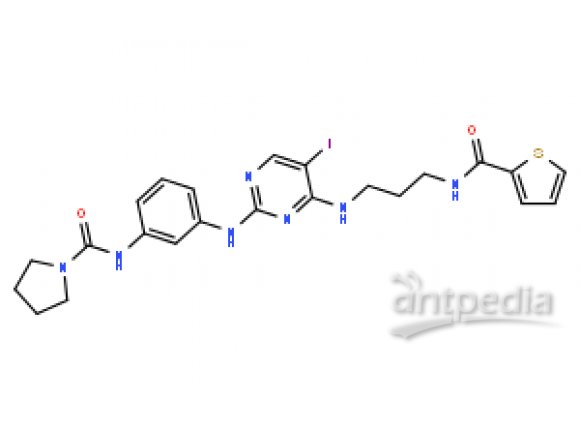 N-[3-[[5-碘-4-[[3-[(2-噻吩基羰基)氨基]丙基]氨基]-2-嘧啶基]氨基]苯基]-1-吡咯烷甲酰胺