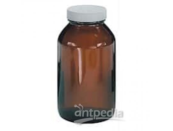 Cole-Parmer Precleaned EPA Amber Glass Wide-Mouth Bottle, 125 mL, 12/cs