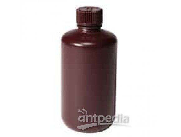 Thermo Scientific Nalgene DS2085-0016 Narrow-Mouth Amber Economy Bottle, HDPE, 500 mL, 6/pk